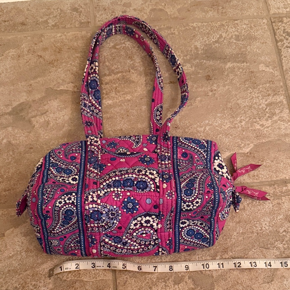 Vera Bradley Pink and Blue Paisley Travel Bag